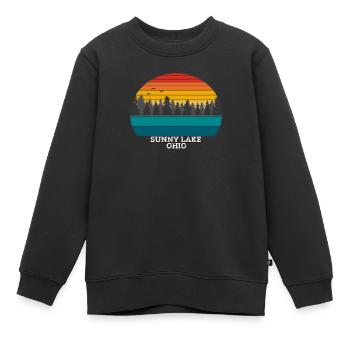 Lac ensoleillé Ohio - Sweat Premium enfant bio - noir - Devant - AI Model Kid Female (0cm)