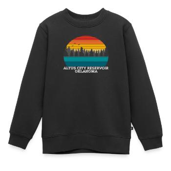 Altus City Reservoir Oklahoma - Sweat Premium enfant bio - noir - Devant - AI Model Kid Female (0cm)