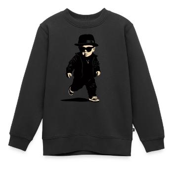 Le bébé gangster - Sweat Premium enfant bio - noir - Devant - AI Model Kid Female (0cm)