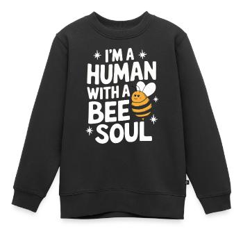 abeille abeille apicultrice abeille abeille - Sweat Premium enfant bio - noir - Devant - AI Model Kid Female (0cm)