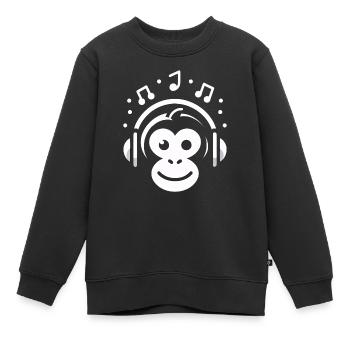 Mélodie de singe joyeux - Sweat Premium enfant bio - noir - Devant - AI Model Kid Female (0cm)