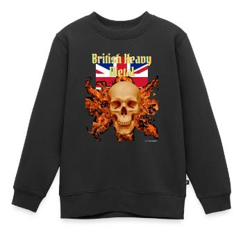 Heavy Metal britannique - Sweat Premium enfant bio - noir - Devant - AI Model Kid Female (0cm)
