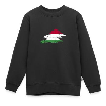 Hongrie Drapeau hongrois Hungary - Sweat Premium enfant bio - noir - Devant - AI Model Kid Female (0cm)