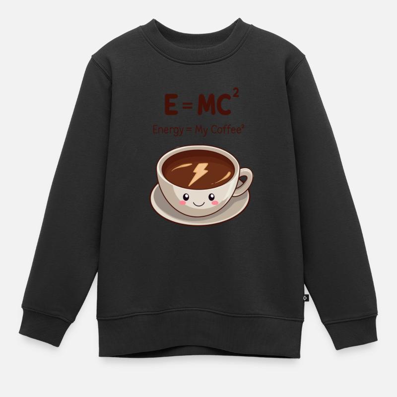 E=MC2 Mein Kaffee ist meine Energie - Deutsche Version - Kinder Premium Organic Sweatshirt - Schwarz