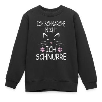 Ich schnarche nicht ich schnurre - Kinder Premium Organic Sweatshirt - Schwarz - Vorne - AI Model Kid Female (0cm)
