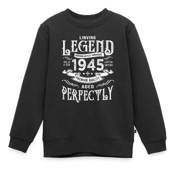 1945 anniversaire vintage né en 1945 - Sweat Premium enfant bio - noir - Devant - AI Model Kid Female (0cm)