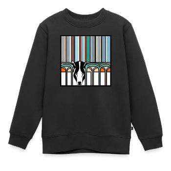 Pop-Art-Bär - Kinder Premium Organic Sweatshirt - Schwarz - Vorne - AI Model Kid Female (0cm)