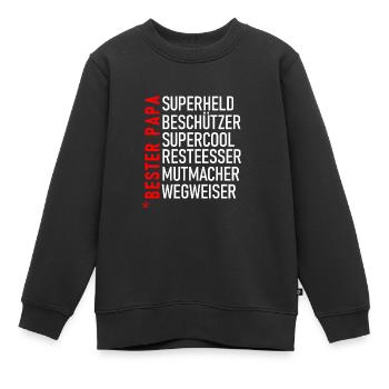 Bester Papa - Kinder Premium Organic Sweatshirt - Schwarz - Vorne - AI Model Kid Female (0cm)