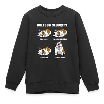 Bulldogge Sicherheit - Kinder Premium Organic Sweatshirt - Schwarz - Vorne - AI Model Kid Female (0cm)