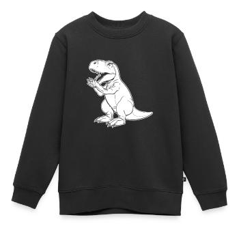 Christianisme chrétien T Rex - Sweat Premium enfant bio - noir - Devant - AI Model Kid Female (0cm)