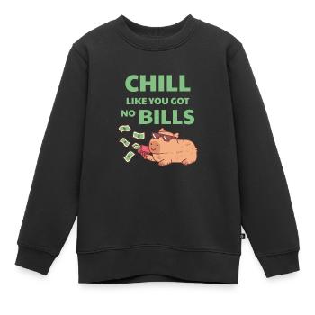 Capybara chillen, als hättest du keine Scheine - Kinder Premium Organic Sweatshirt - Schwarz - Vorne - AI Model Kid Female (0cm)
