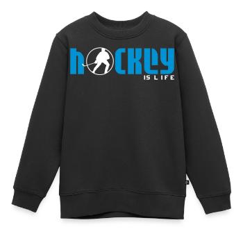 Hockey ist Leben - Kinder Premium Organic Sweatshirt - Schwarz - Vorne - AI Model Kid Female (0cm)