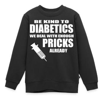 Diabetiker - Kinder Premium Organic Sweatshirt - Schwarz - Vorne - AI Model Kid Female (0cm)