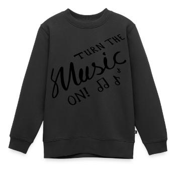 Turn the Music On! - Kids Premium Organic Sweatshirt - black - Front - AI Model Kid Female (0cm)