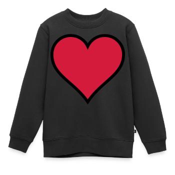 Heart - Kinder Premium Organic Sweatshirt - Schwarz - Vorne - AI Model Kid Female (0cm)