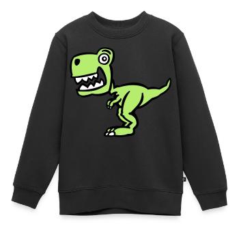Superbe Dino (couleur) - Sweat Premium enfant bio - noir - Devant - AI Model Kid Female (0cm)