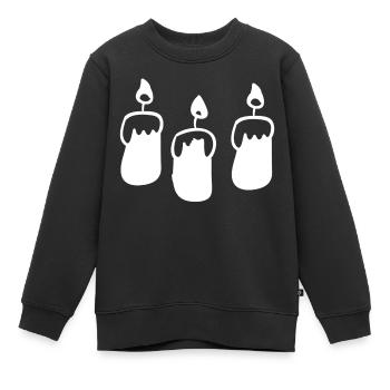 bougies - Sweat Premium enfant bio - noir - Devant - AI Model Kid Female (0cm)