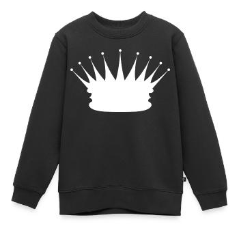 Krone - Kinder Premium Organic Sweatshirt - Schwarz - Vorne - AI Model Kid Female (0cm)