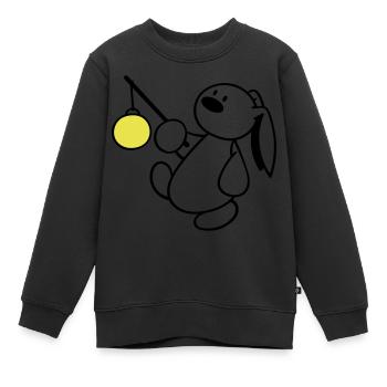 Ein niedlicher Hase mit Laterne - Kinder Premium Organic Sweatshirt - Schwarz - Vorne - AI Model Kid Female (0cm)