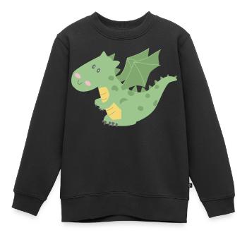 Kleiner süßer Drache - Kinder Premium Organic Sweatshirt - Schwarz - Vorne - AI Model Kid Female (0cm)