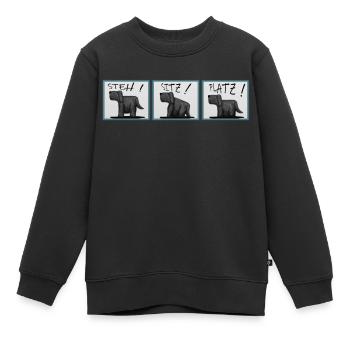 Chien chiens toutou - Sweat Premium enfant bio - noir - Devant - AI Model Kid Female (0cm)