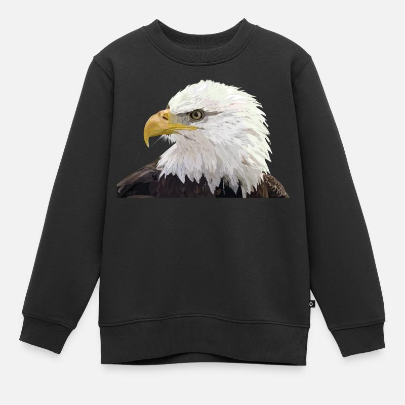 Weißkopfseeadler - Kinder Premium Organic Sweatshirt - Schwarz