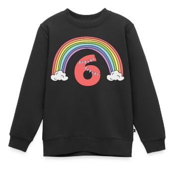 6 Geburtstag Regenbogen Pastell Mädchen Niedlich - Kinder Premium Organic Sweatshirt - Schwarz - Vorne - AI Model Kid Female (0cm)