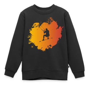 Kiter - Kinder Premium Organic Sweatshirt - Schwarz - Vorne - AI Model Kid Female (0cm)