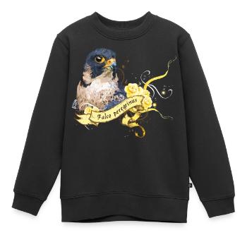 Le faucon pèlerin - Sweat Premium enfant bio - noir - Devant - AI Model Kid Female (0cm)
