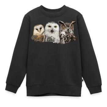 Eulen und Eule - Kinder Premium Organic Sweatshirt - Schwarz - Vorne - AI Model Kid Female (0cm)
