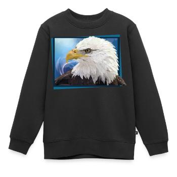 Bald eagle - Kids Premium Organic Sweatshirt - black - Front - AI Model Kid Female (0cm)