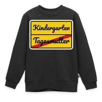 Tagesmutter Kindergarten Ortsschild - Kinder Premium Organic Sweatshirt - Schwarz - Vorne - AI Model Kid Female (0cm)