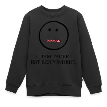 schweigen ist auch eine antwort latein - Kinder Premium Organic Sweatshirt - Schwarz - Vorne - AI Model Kid Female (0cm)