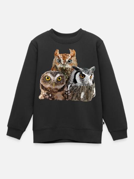 Rapaces nocturnes - Sweat Premium enfant bio - noir