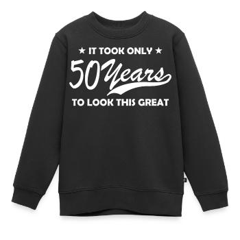 50 ans Citation - Sweat Premium enfant bio - noir - Devant - AI Model Kid Female (0cm)