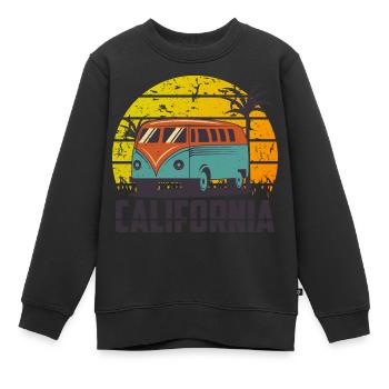 Kalifornien Vintage Grafik - Kinder Premium Organic Sweatshirt - Schwarz - Vorne - AI Model Kid Female (0cm)