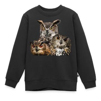Rapaces nocturnes - Sweat Premium enfant bio - noir - Devant - AI Model Kid Female (0cm)