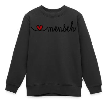 herzensmensch Herz Lieblingsfreund BFF Spruch - Kinder Premium Organic Sweatshirt - Schwarz - Vorne - AI Model Kid Female (0cm)