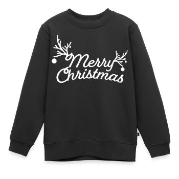 Fröhliche Weihnachten - Kinder Premium Organic Sweatshirt - Schwarz - Vorne - AI Model Kid Female (0cm)
