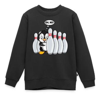 Cadeau d'anniversaire pour enfants pingouin - Sweat Premium enfant bio - noir - Devant - AI Model Kid Female (0cm)