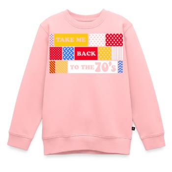 70er Jahre Grafik - Kinder Premium Organic Sweatshirt - Rosa - Vorne - AI Model Kid Female (0cm)