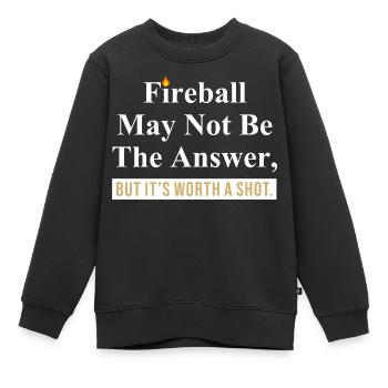 Fireball Zitat Grafik - Kinder Premium Organic Sweatshirt - Schwarz - Vorne - AI Model Kid Female (0cm)