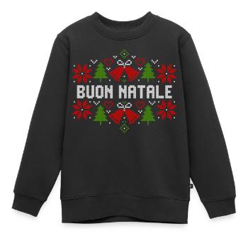 Buon Natale Frohe Weihnachten Italien Geschenk - Kinder Premium Organic Sweatshirt - Schwarz - Vorne - AI Model Kid Female (0cm)