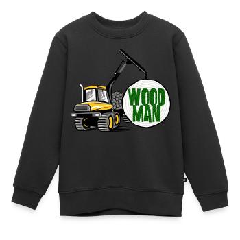 Transitaire Woodman, t-shirts, sweats à capuche, cadeaux - Sweat Premium enfant bio - noir - Devant - AI Model Kid Female (0cm)