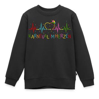 Karneval im Herzen - Kinder Premium Organic Sweatshirt - Schwarz - Vorne - AI Model Kid Female (0cm)