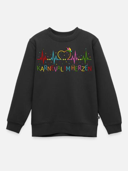 Karneval im Herzen - Kinder Premium Organic Sweatshirt - Schwarz