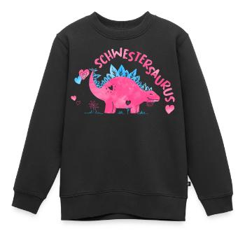 Schwestersaurus-Stegosaurus für Mädchen - Kinder Premium Organic Sweatshirt - Schwarz - Vorne - AI Model Kid Female (0cm)