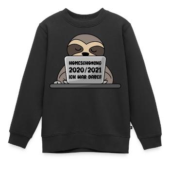 Homeschooling 2020/2021 Ich war dabei! Faultier - Kinder Premium Organic Sweatshirt - Schwarz - Vorne - AI Model Kid Female (0cm)