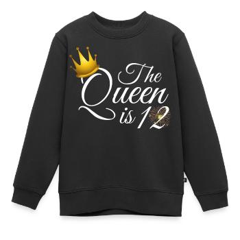 12. Geburtstag Mädchen Die Königin ist 12 - Kinder Premium Organic Sweatshirt - Schwarz - Vorne - AI Model Kid Female (0cm)