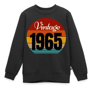 Jahrgang 1965 - Kinder Premium Organic Sweatshirt - Schwarz - Vorne - AI Model Kid Female (0cm)